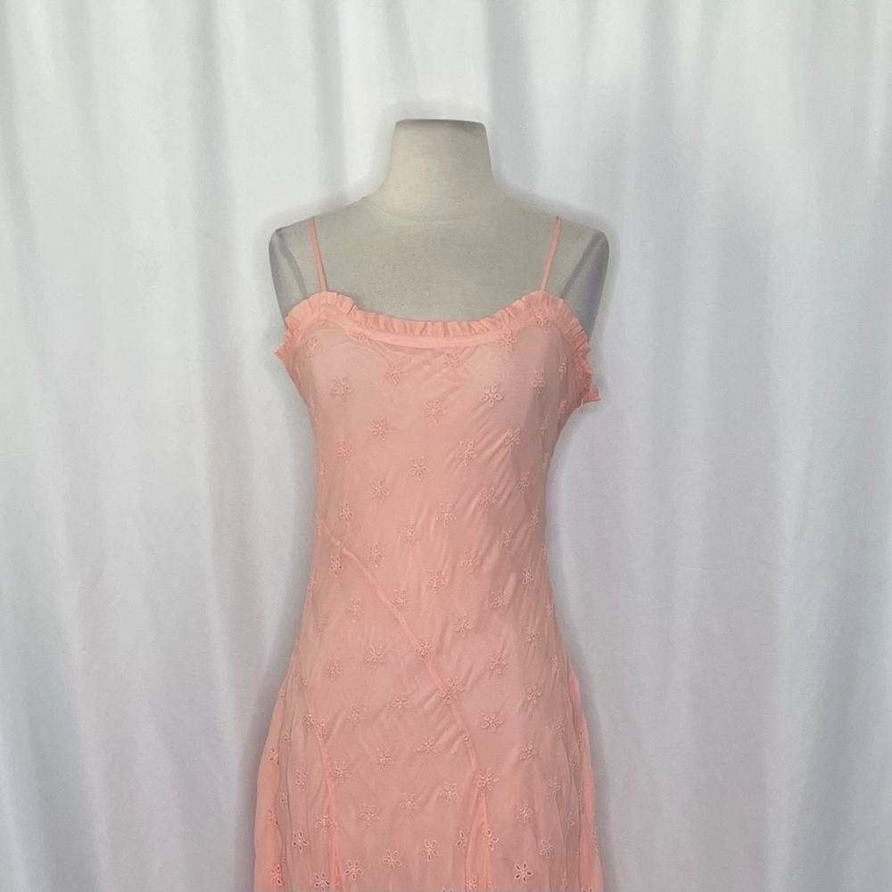 NWT!! J. CREW Collection Eyelet Maxi Slip Dress Blushed Peach Pink Fairy Size 6 - Picture 4 of 16